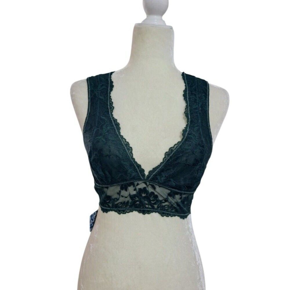 Intimately Free People Women's Green LaceBralette Boho Sz Small